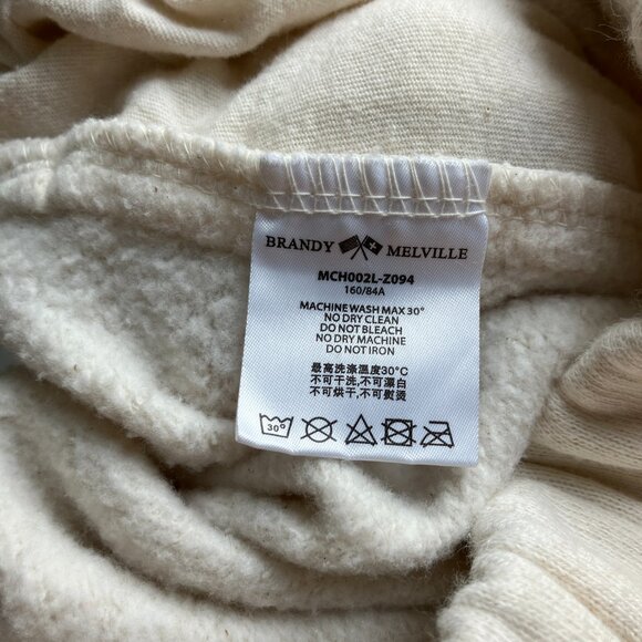 Cream Brandy Melville Wide Leg Sweatpants - Picture 4 of 4